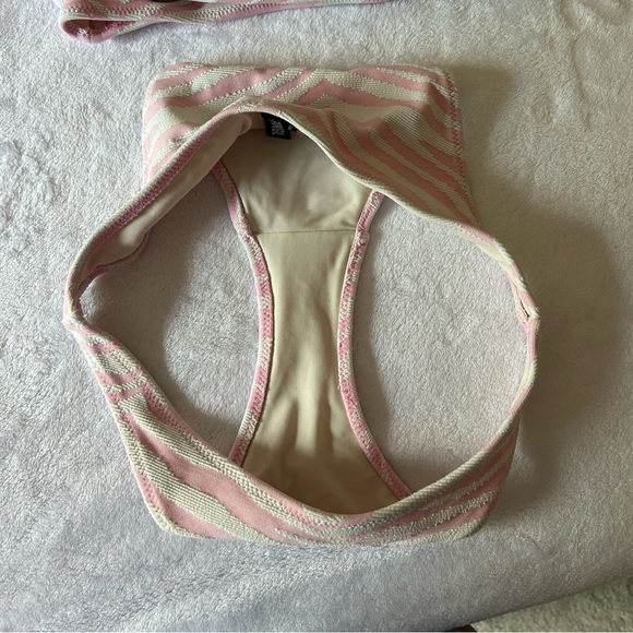Pink Zebra Print Triangl One Shoulder Bikini - Picture 4 of 4